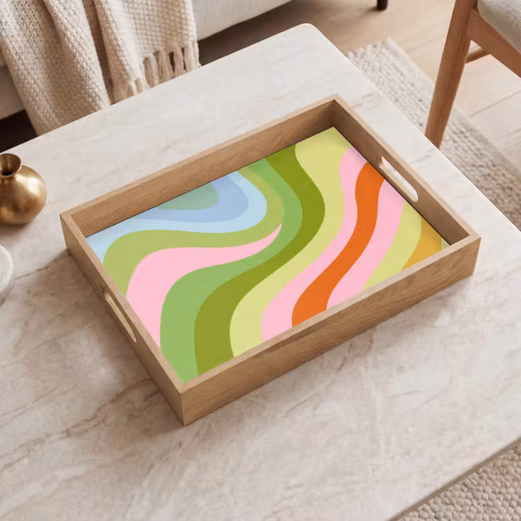 Dienblad - Lijnen - Pasteltinten - Golvend — 2