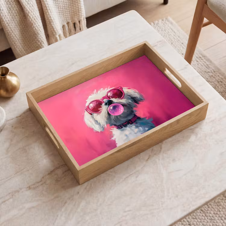 Dienblad - Pink - Hond - Bubbel — 2