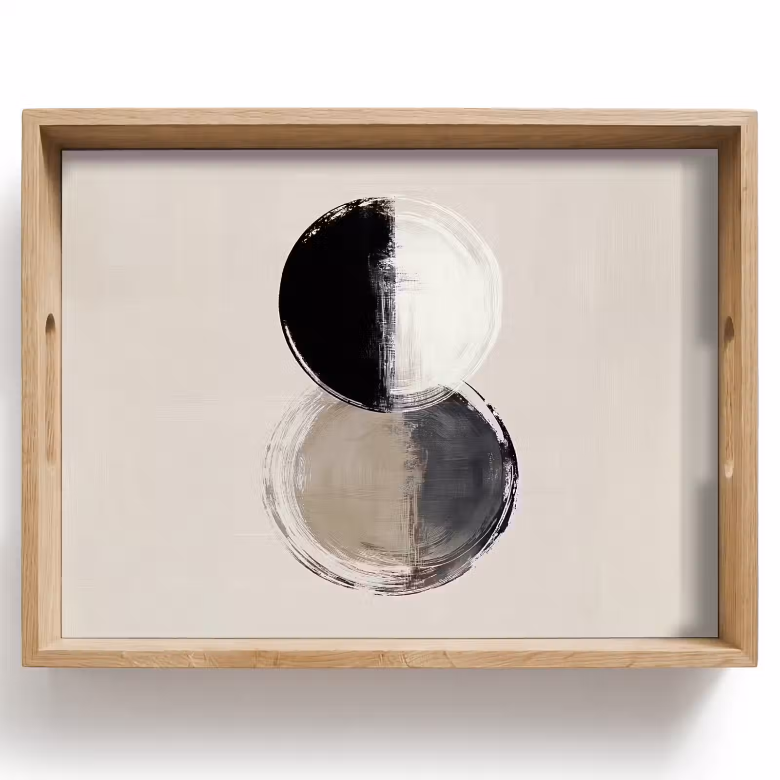 Dienblad - Cirkels - Strepen - Minimalistisch - Zwart — 1