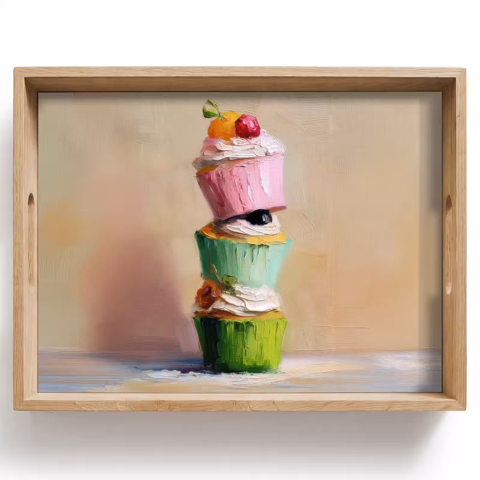 Dienblad - Cupcakes - Gestapeld - Kleurrijk - Fruit — 1