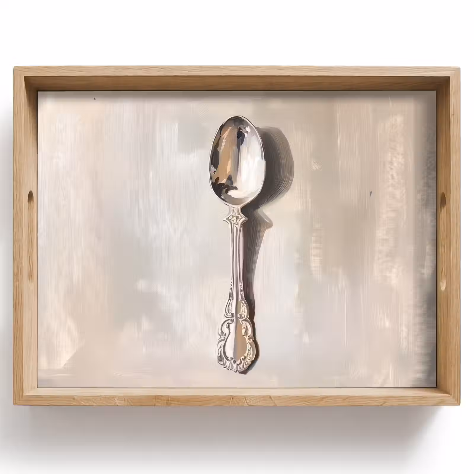 Dienblad - Lepel - Verf - Zilver — 1