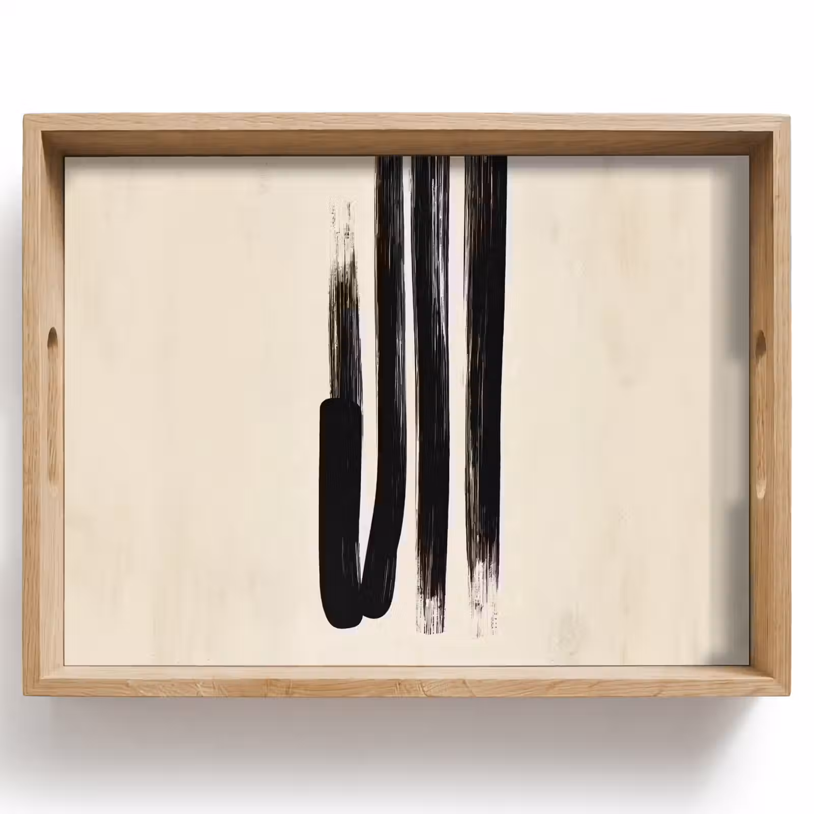 Dienblad - Penseelstreken - Verticaal - Zwart — 1