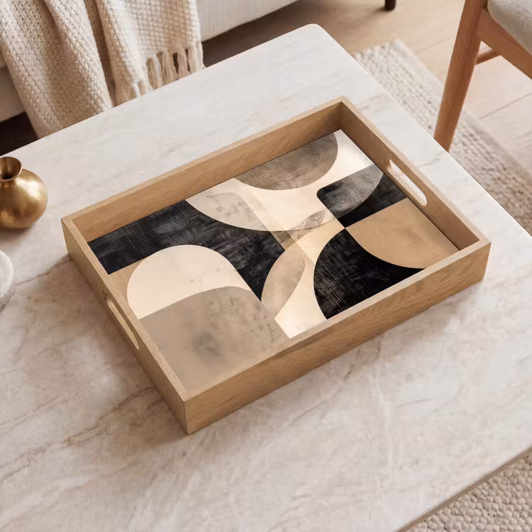 Dienblad - Abstract - Vormen - Modern - Beige — 2