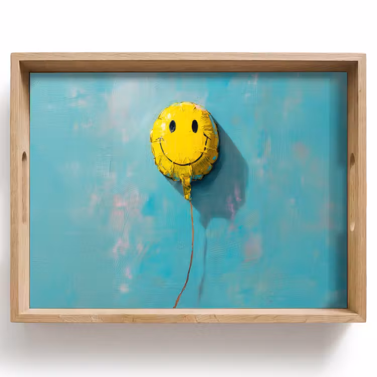 Dienblad - Ballon - Geel - Smiley — 1