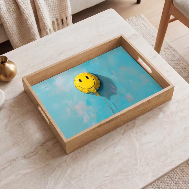 Dienblad - Ballon - Geel - Smiley — 2