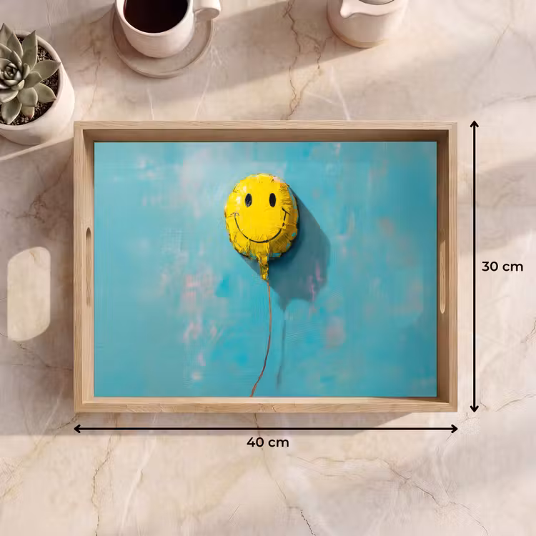 Dienblad - Ballon - Geel - Smiley — 9