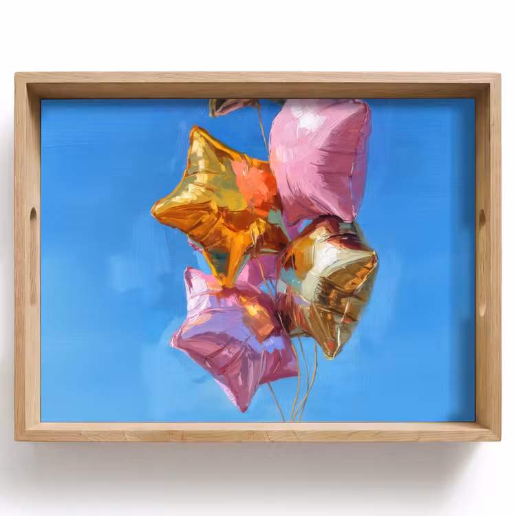 Dienblad - Ballonnen - Goud - Stervorm - Roze — 1