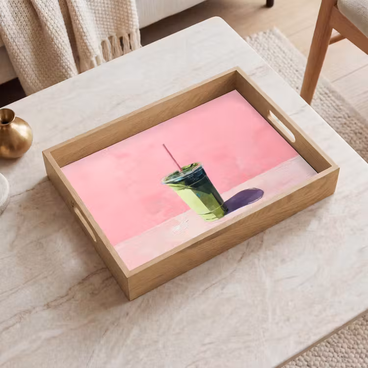 Dienblad - Beker - Rietje - Minimalistisch - Groen — 2
