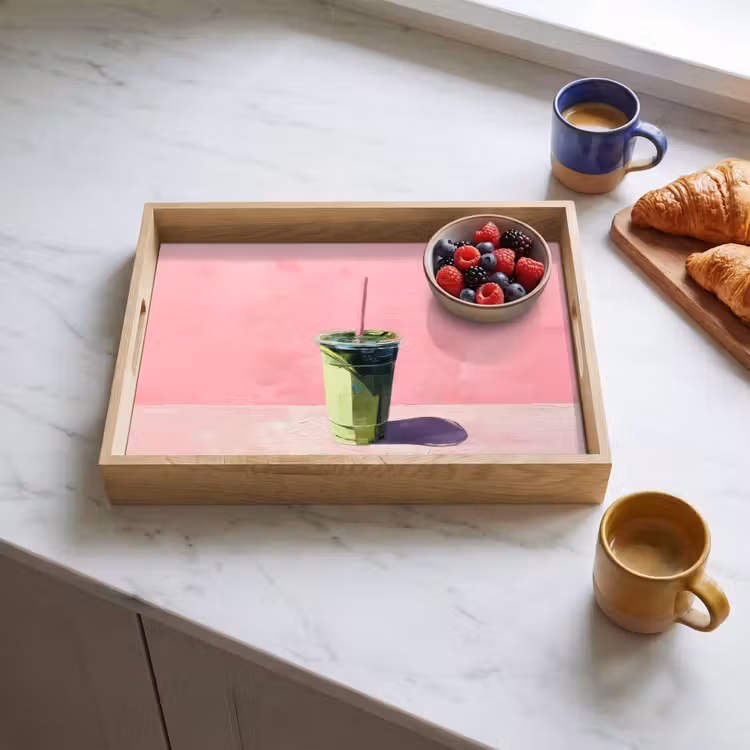 Dienblad - Beker - Rietje - Minimalistisch - Groen — 4