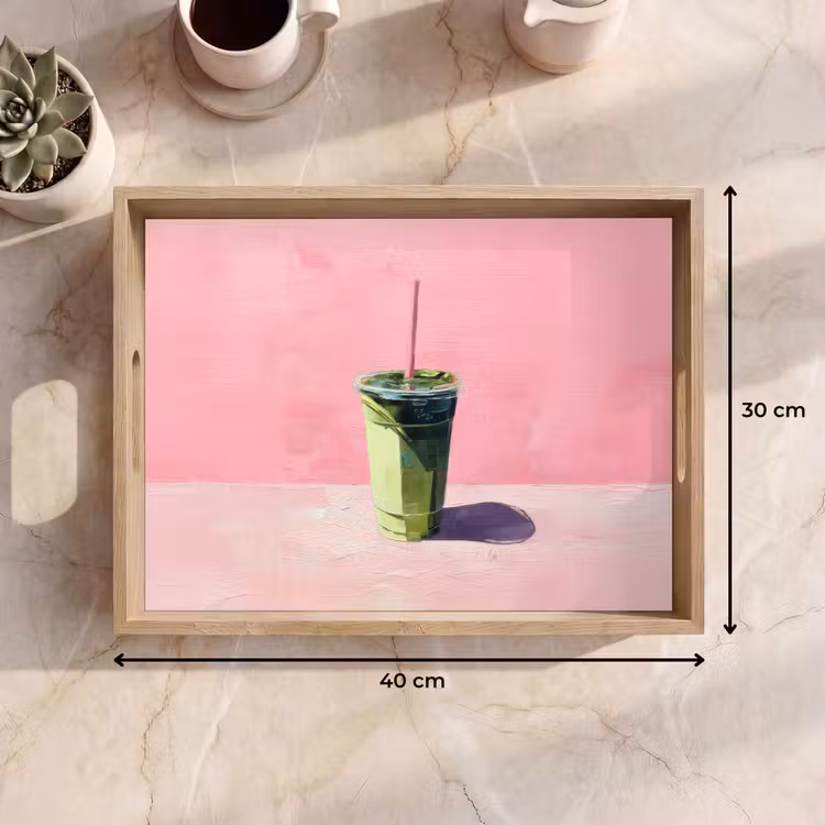 Dienblad - Beker - Rietje - Minimalistisch - Groen — 9