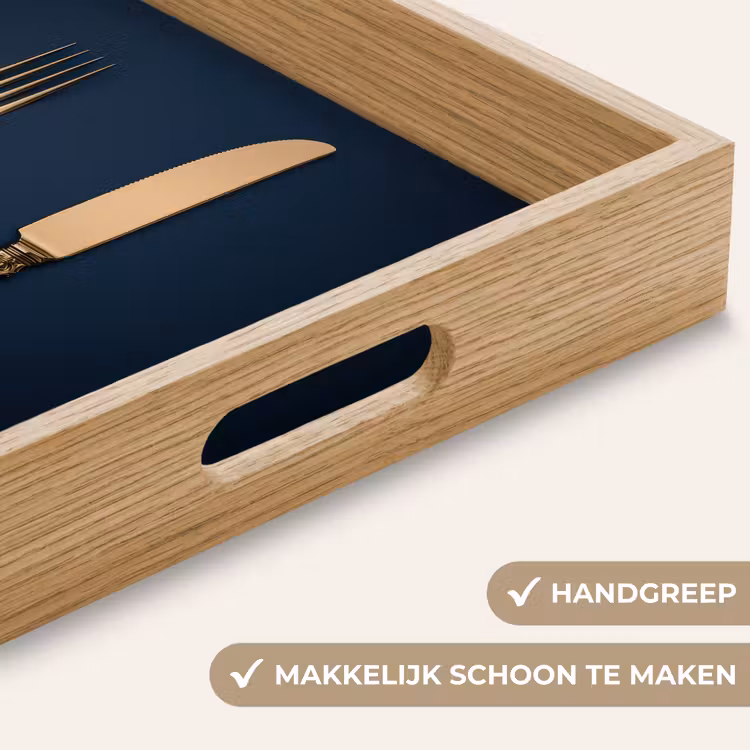 Dienblad - Bestek - Donkerblauw - Goud — 5