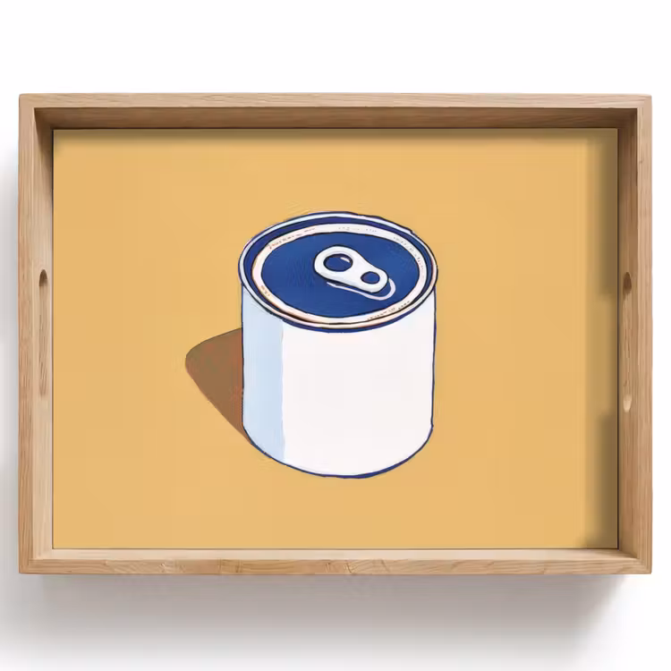 Dienblad - Blikje - Minimalistisch - Blauw - Illustratie — 1