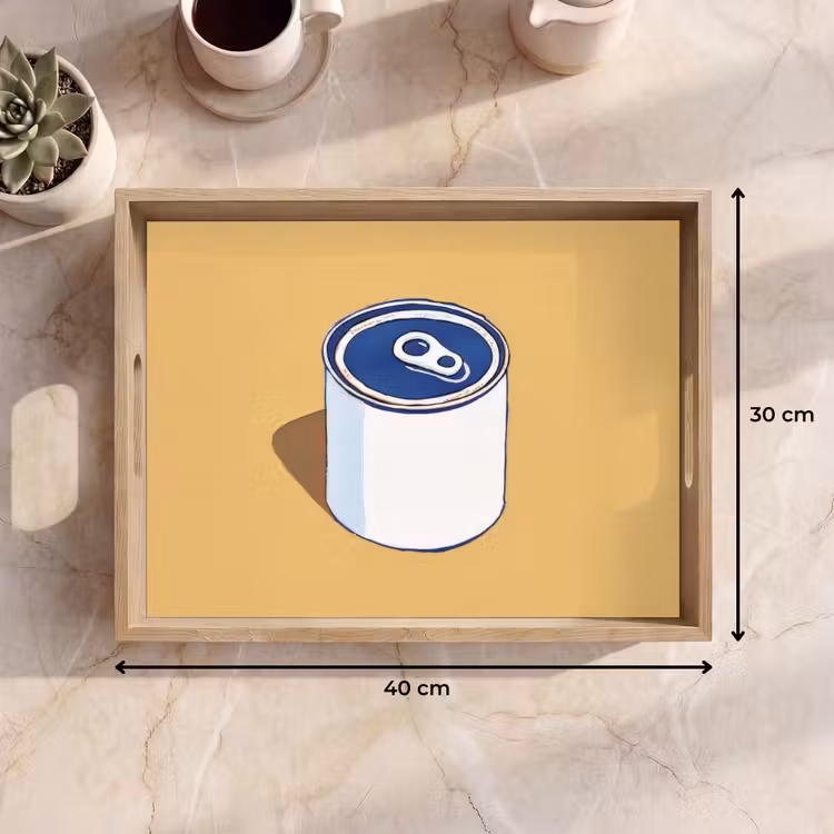 Dienblad - Blikje - Minimalistisch - Blauw - Illustratie — 9