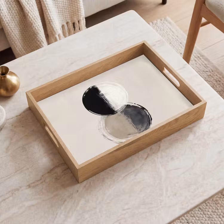 Dienblad - Cirkels - Strepen - Minimalistisch - Zwart — 2