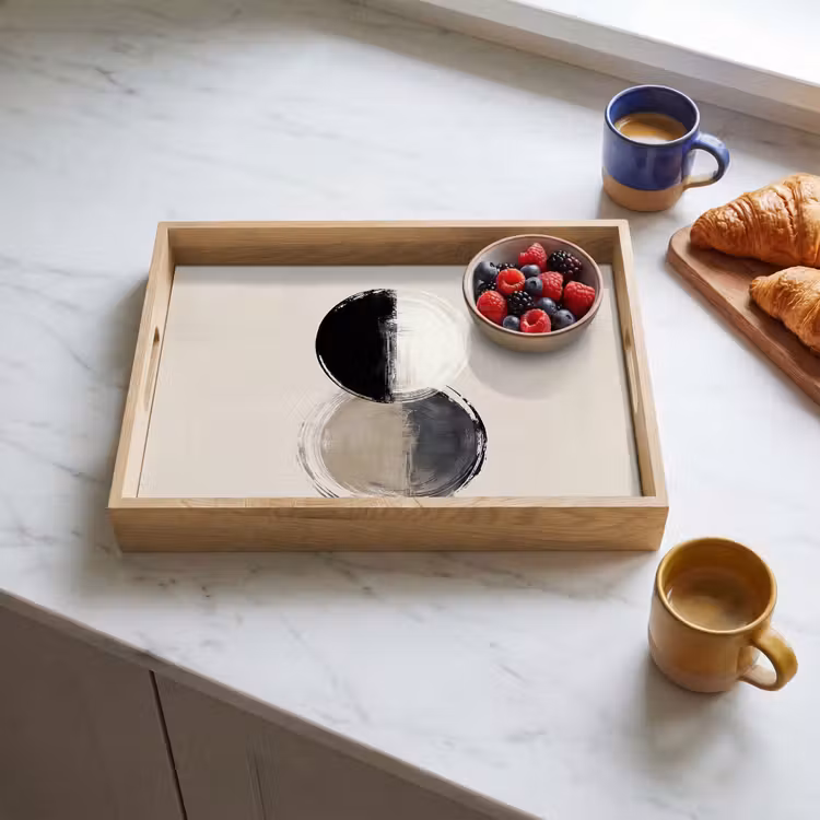 Dienblad - Cirkels - Strepen - Minimalistisch - Zwart — 4