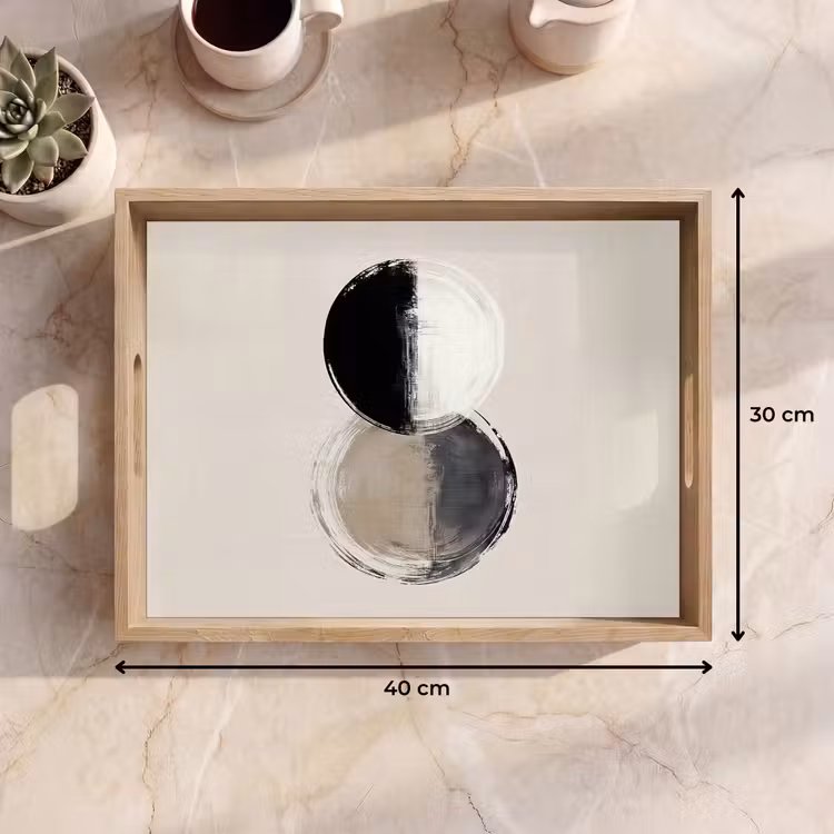 Dienblad - Cirkels - Strepen - Minimalistisch - Zwart — 9