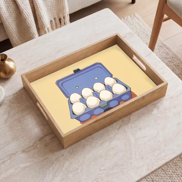 Dienblad - Eieren - Doos - Minimalistisch - Blauw — 2