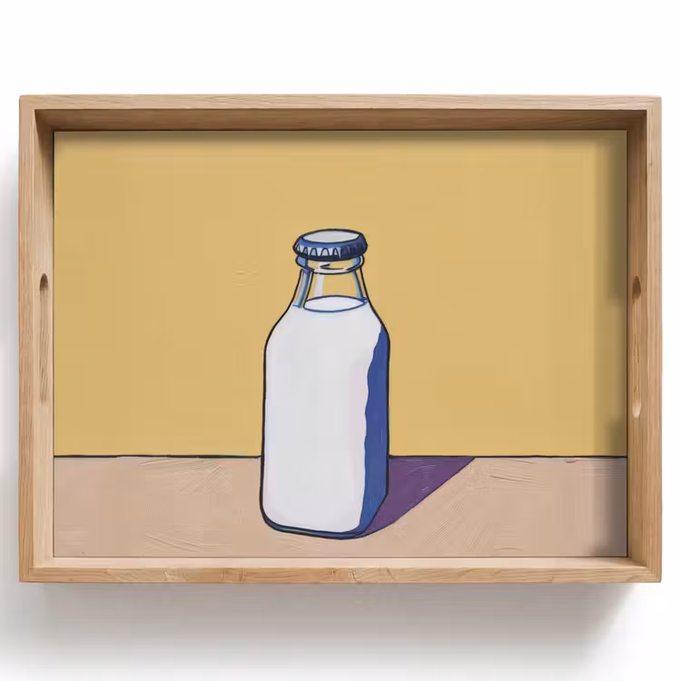 Dienblad - Glazen - Fles - Illustratie - Melk — 1