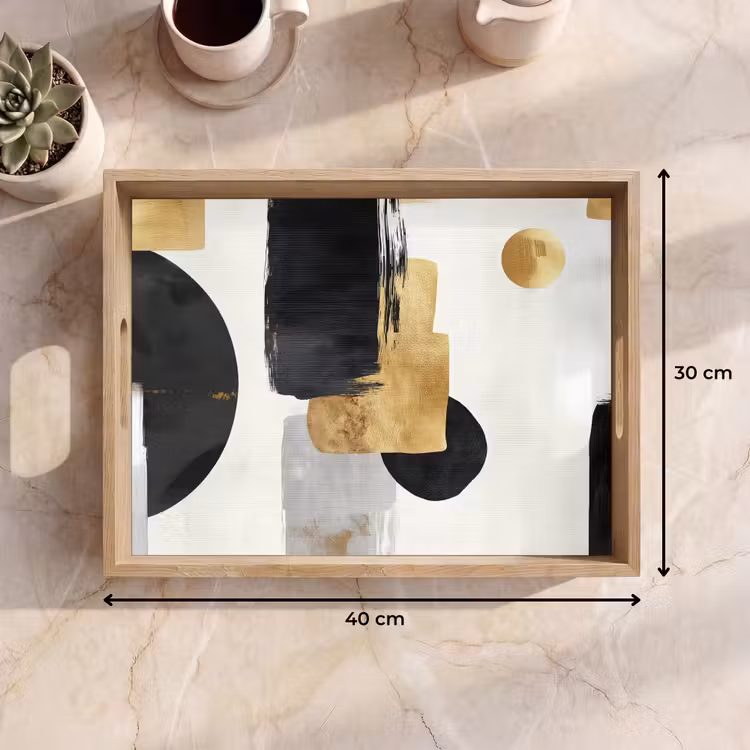 Dienblad - Goud - Rechthoeken - Cirkels - Abstract — 9