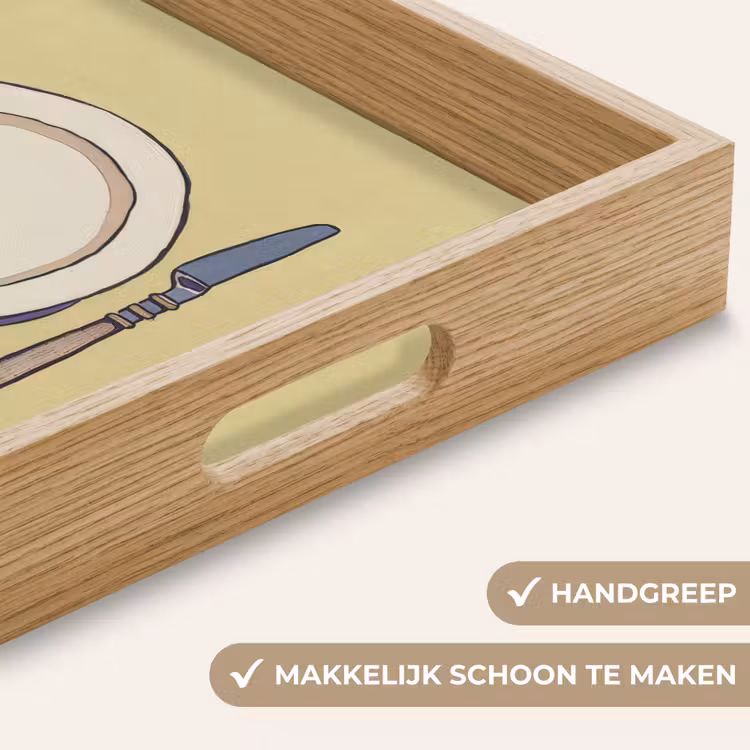 Dienblad - Illustratie - Bord - Bestek - Beige — 5