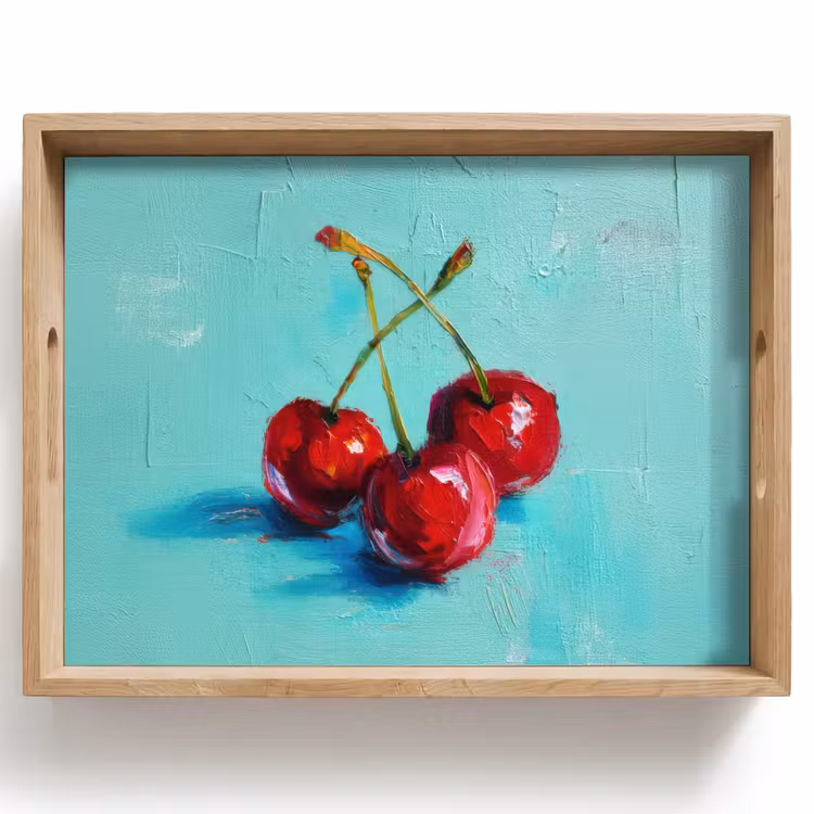 Dienblad - Kersen - Rood - Drie - Geverfd — 1