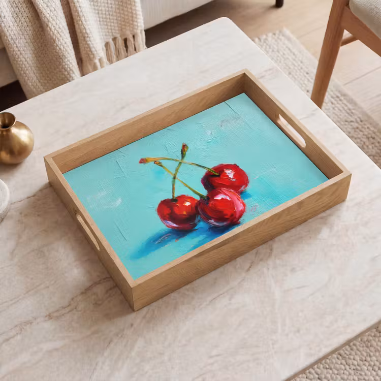 Dienblad - Kersen - Rood - Drie - Geverfd — 2
