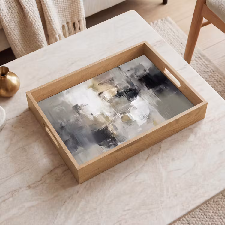 Dienblad - Kleurenpalet - Penseelstreken - Beige - Nevelig — 2