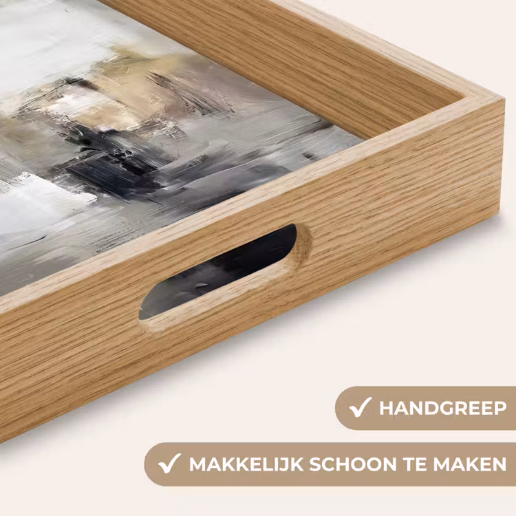 Dienblad - Kleurenpalet - Penseelstreken - Beige - Nevelig — 5