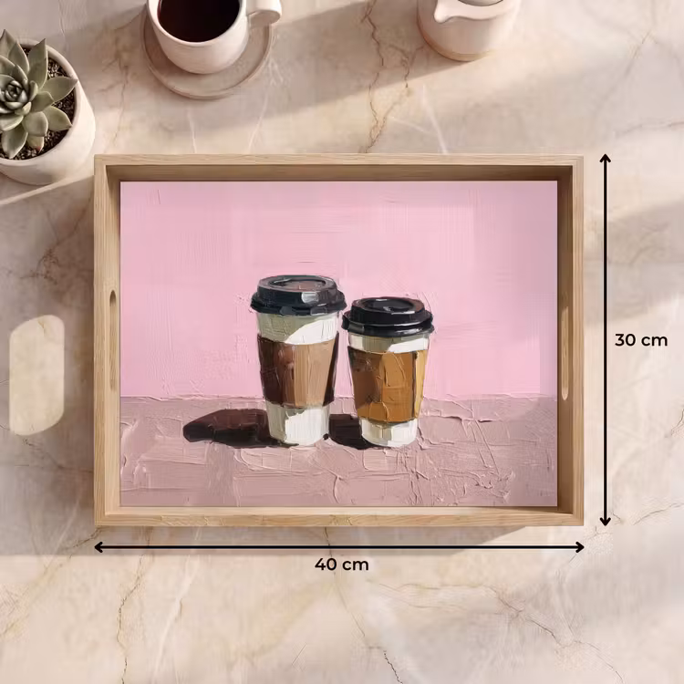 Dienblad - Koffiebekers - Deksel - Verf - Textuur — 9