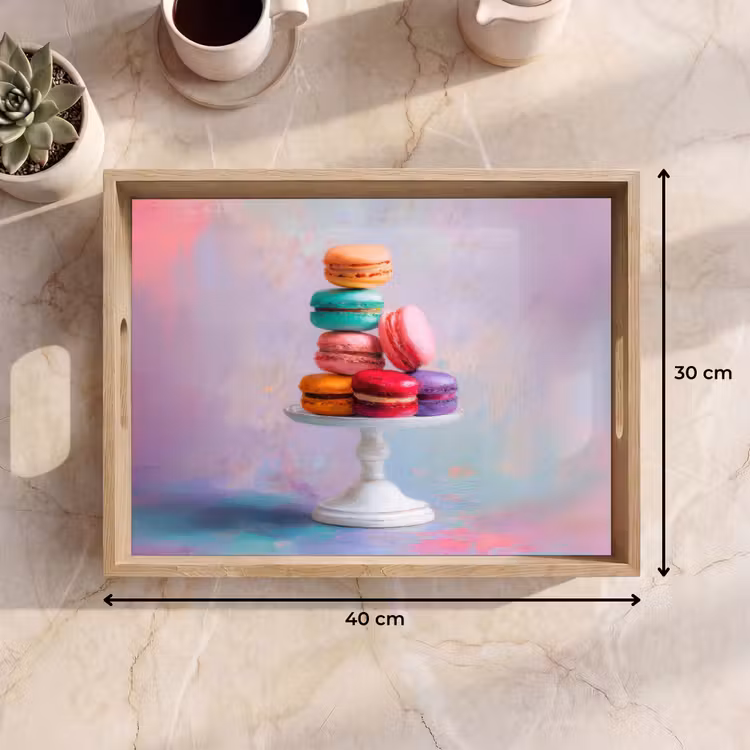 Dienblad - Macarons - Schaal - Pastel - Kleurrijk — 9