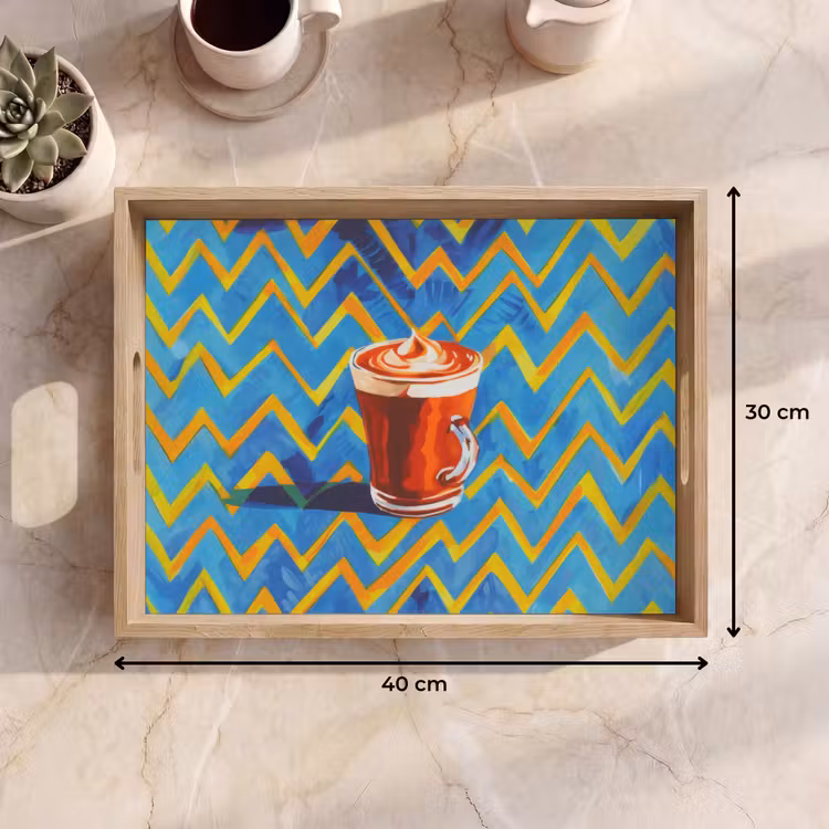 Dienblad - Mok - Koffie - Zigzag - Slagroom — 9