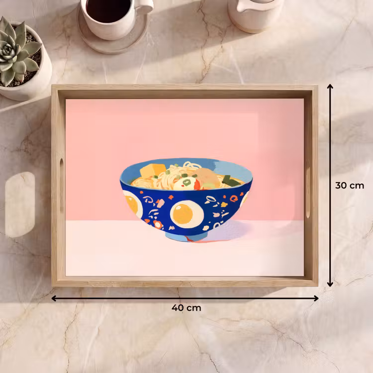 Dienblad - Noodles - Kom - Blauw - Illustratie — 9
