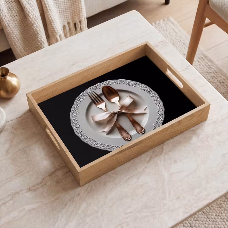 Dienblad - Rose - Strik - Bestek — 2