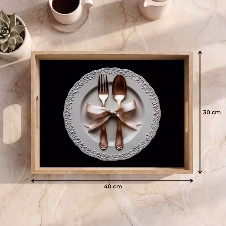 Dienblad - Rose - Strik - Bestek — 9