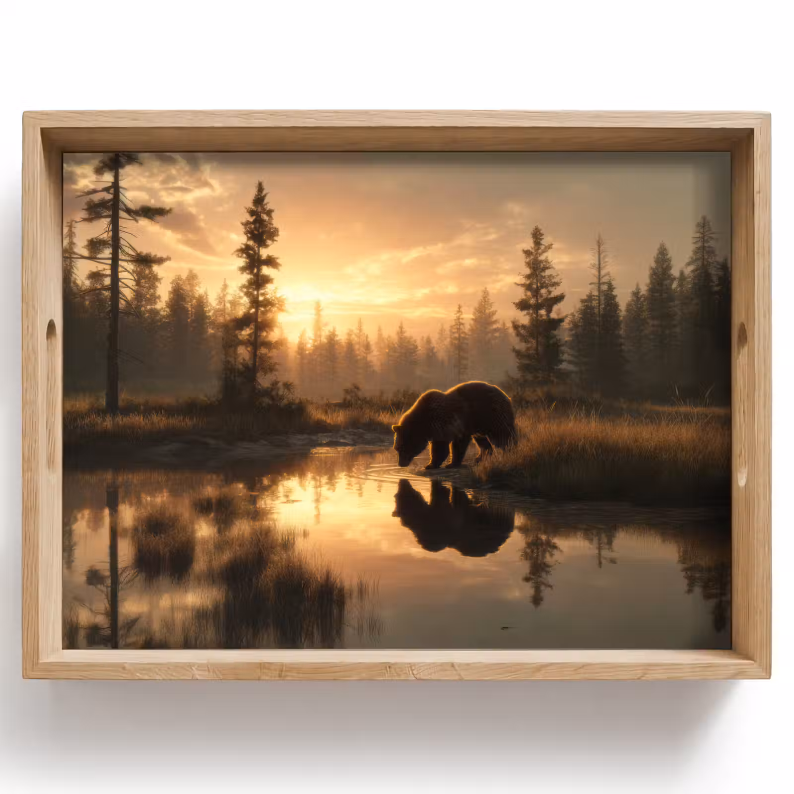 Dienblad - Beer - water - Bos - Ochtendlicht — 1