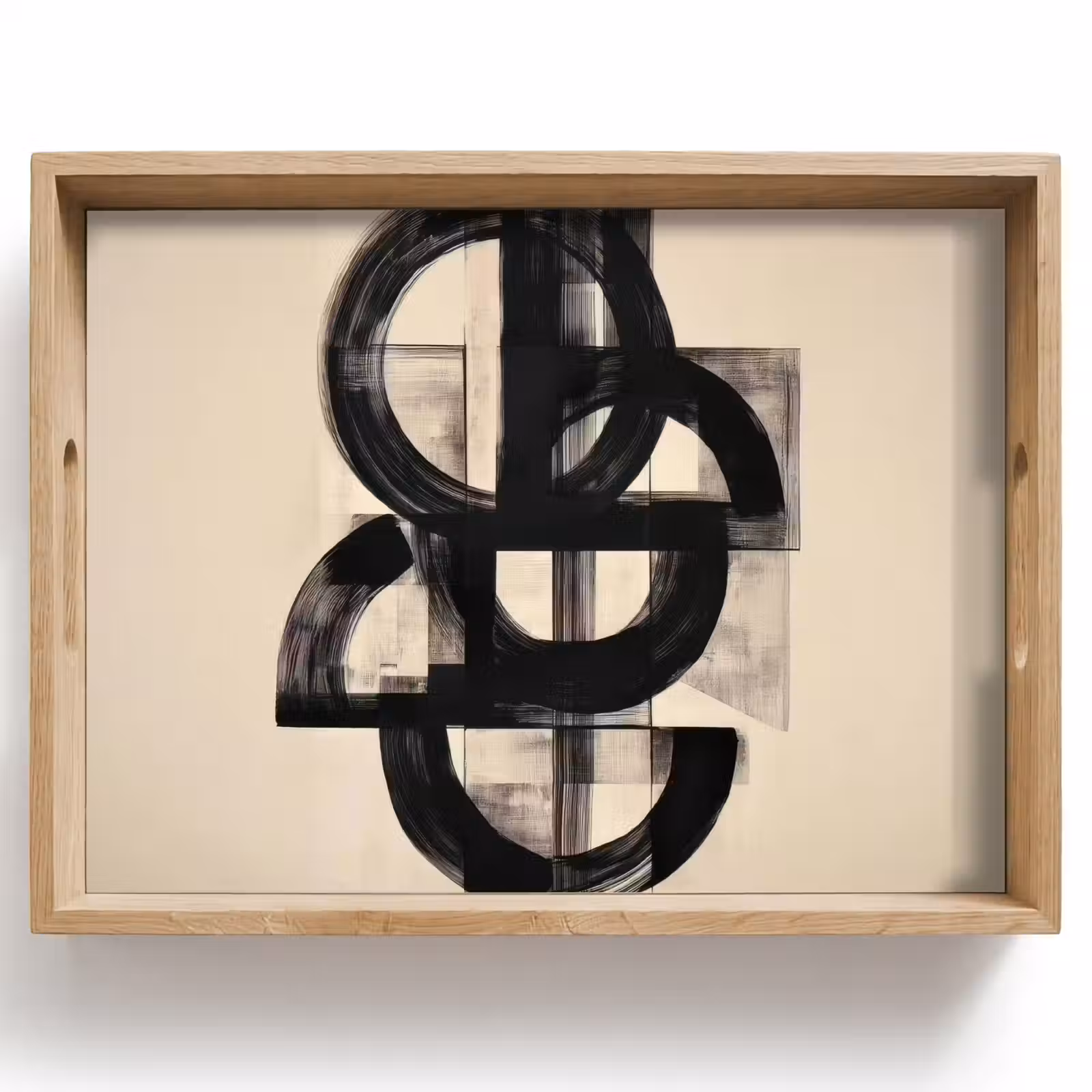 Dienblad - Cirkels - Lijnen - Vormen - Zwart — 1