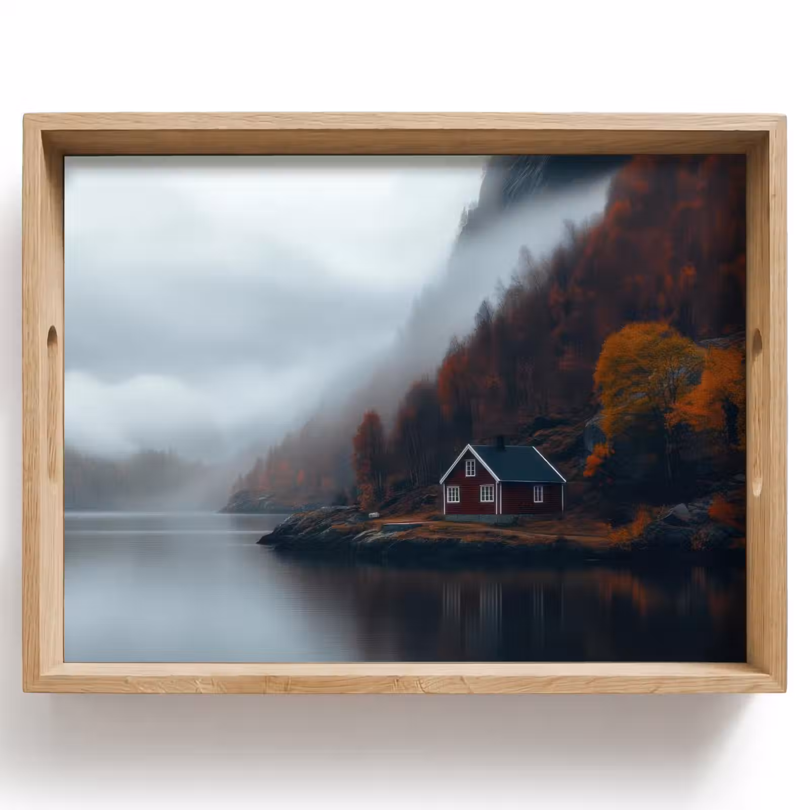 Dienblad - Huis - Rood - Bergen - Water — 1
