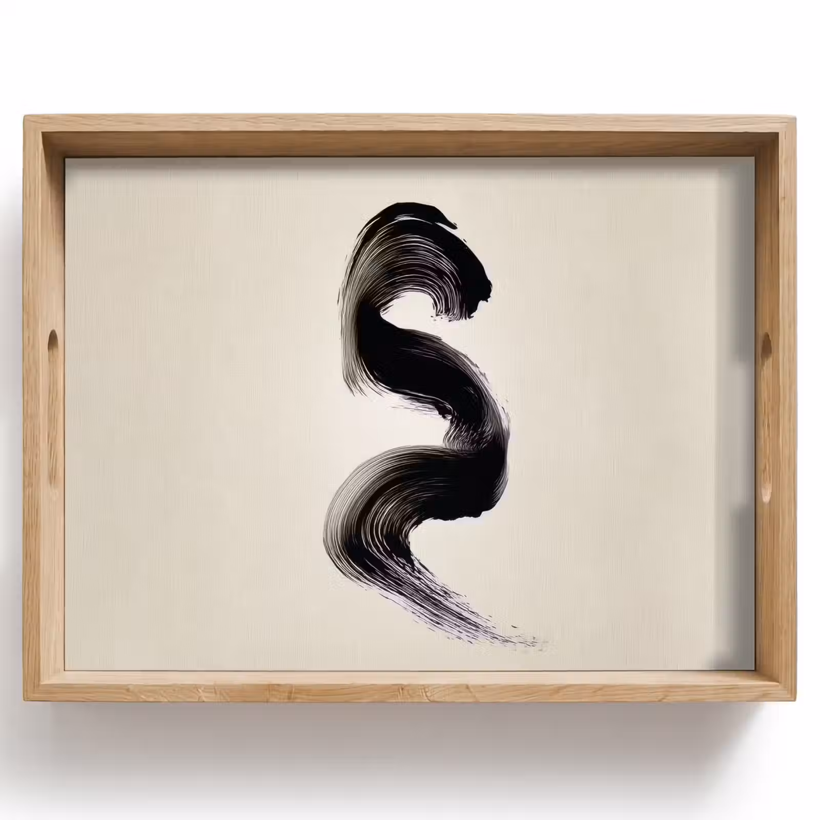 Dienblad - Penseelstreek - Zwart - Minimalistisch — 1