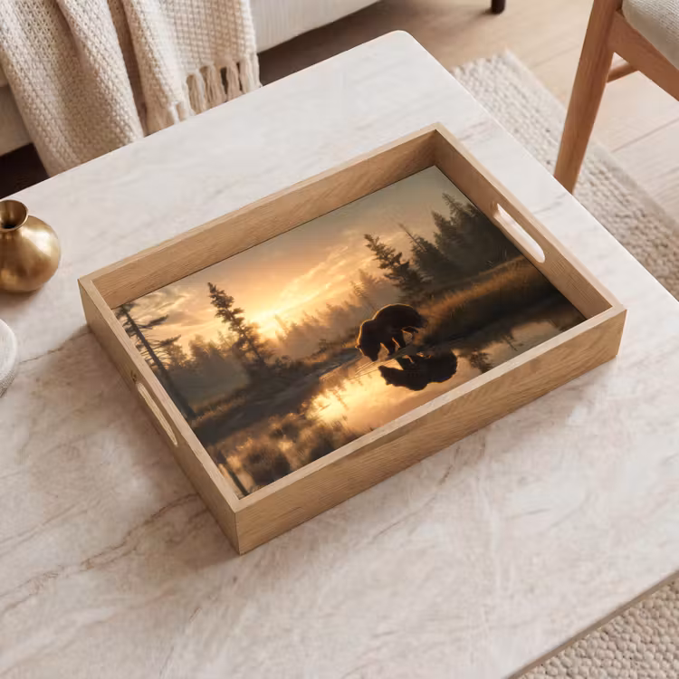 Dienblad - Beer - water - Bos - Ochtendlicht — 2