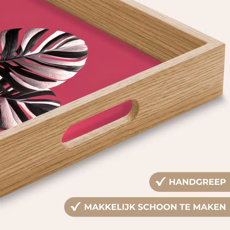 Dienblad - Bladeren - Rond - Roze — 5