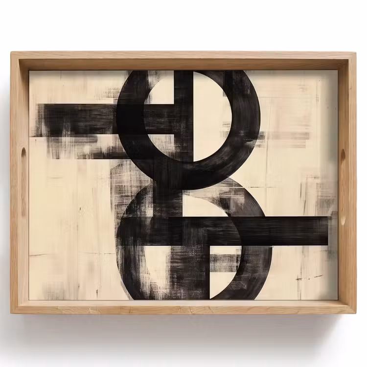 Dienblad - Cirkels - Balken - Zwart - Abstract — 1