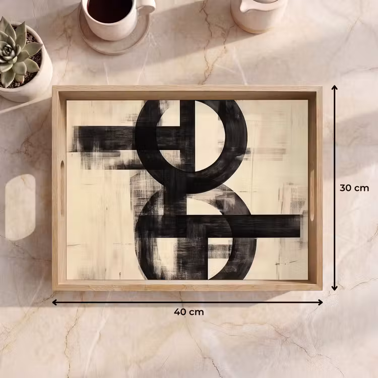 Dienblad - Cirkels - Balken - Zwart - Abstract — 9