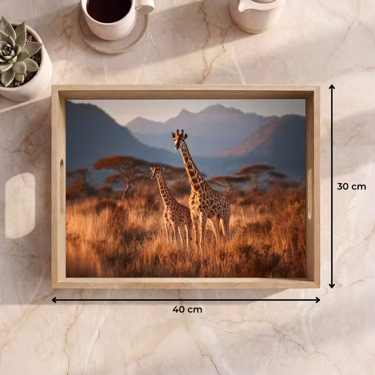 Dienblad - Giraffen - Hoog gras - Acaciabomen — 9
