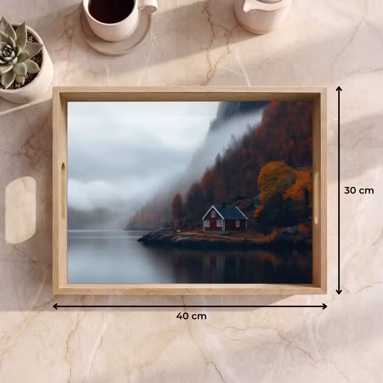 Dienblad - Huis - Rood - Bergen - Water — 9