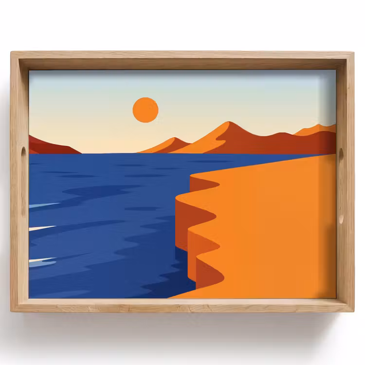 Dienblad - Landschap - Bergen - Zon - Zee — 1