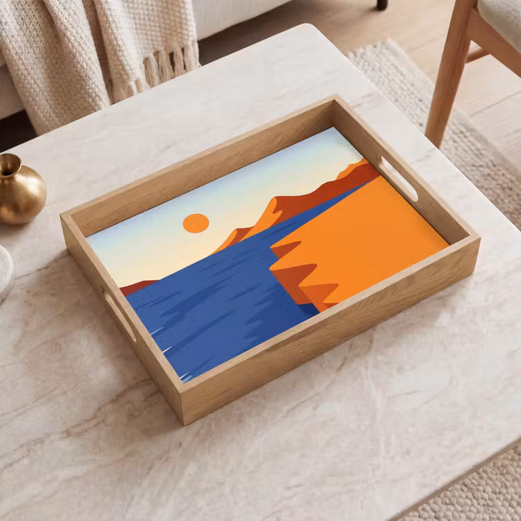 Dienblad - Landschap - Bergen - Zon - Zee — 2