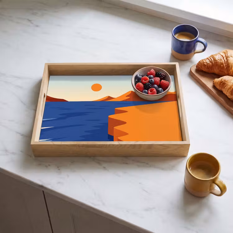 Dienblad - Landschap - Bergen - Zon - Zee — 4