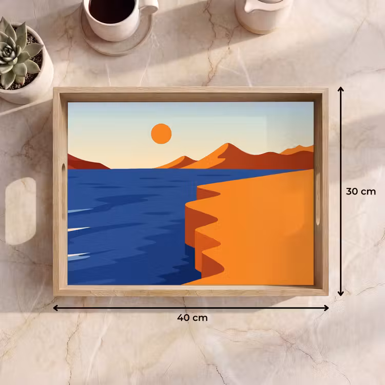 Dienblad - Landschap - Bergen - Zon - Zee — 9