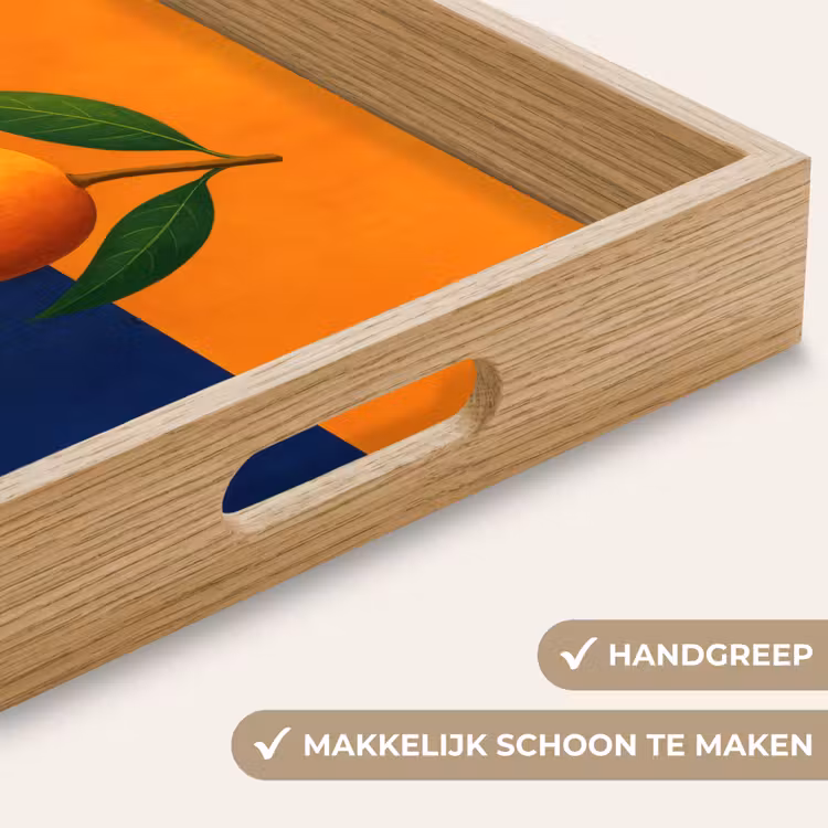 Dienblad - Mango - Vlakken - Bladeren - Oranje — 5