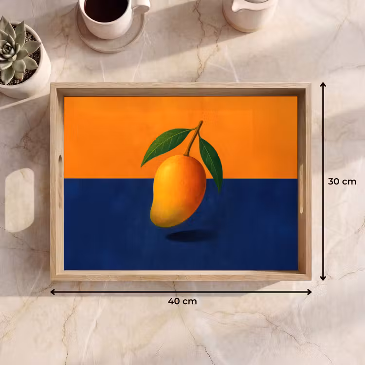 Dienblad - Mango - Vlakken - Bladeren - Oranje — 9